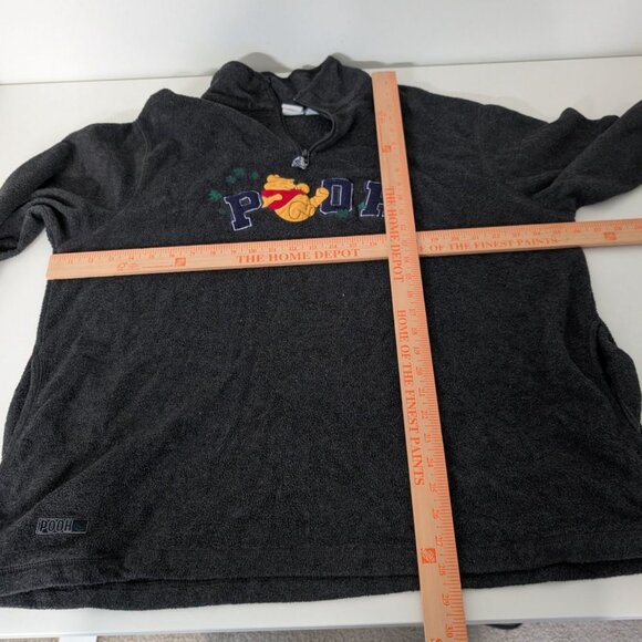 Vintage Disney Pooh 1/4 Zip Sweater Womens Size 2X Gray Embroidered Fleece - Picture 8 of 10